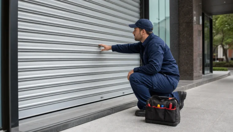 Dépannage professionnel d'un rideau métallique de commerce
