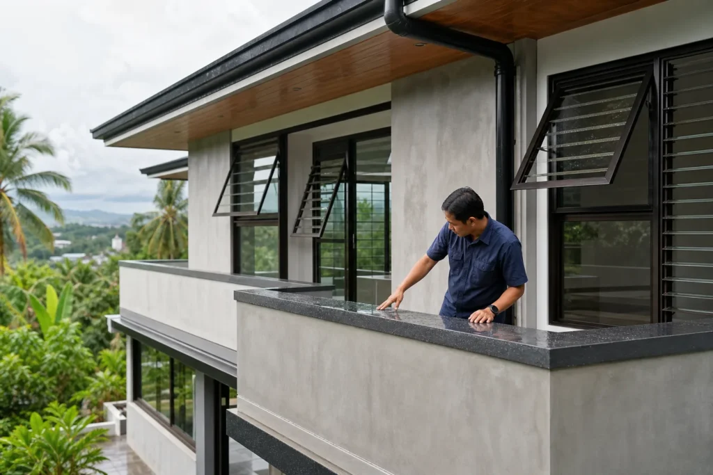 Waterproofing and natural ventilation details on a tropical Cebu home